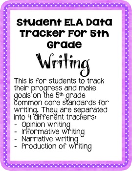 Preview of ELA 5th Grade Student Data Tracker: Writing *EDITABLE*