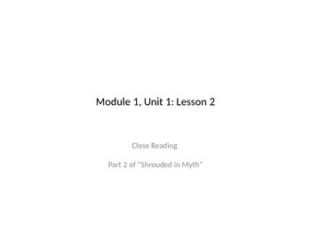 Preview of ELA 6, Module 1: Unit 1: Lesson 2