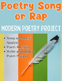 ELA 8-12 Modern Poetry Project, Song/Rap Poetry, ANY Poem 