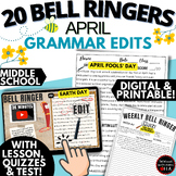 ELA APRIL Morning Work Language Arts Bell Ringers Grammar 