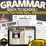 ELA Bell Ringers September Grammar Morning Work DO NOWS  B