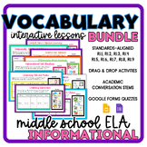 ELA Academic Vocabulary BUNDLE | 6th, 7th, 8th | Informati