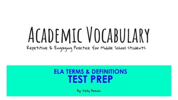 Preview of ELA Academic Vocabulary TEST PREP