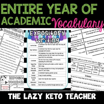 Preview of ELA Academic Vocabulary for the Entire Year and Word Wall!