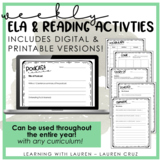 Weekly ELA Activities - Informational & Literature Responses