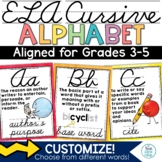 ELA Alphabet Posters Cursive Reading ABCs Vocabulary Class