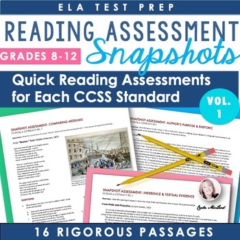 Preview of ELA Test Prep - Quick Reading Comprehension Assessments for High School CCSS