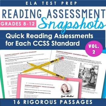 Preview of ELA Test Prep - Quick Reading Comprehension Assessments for Each CCSS Standard