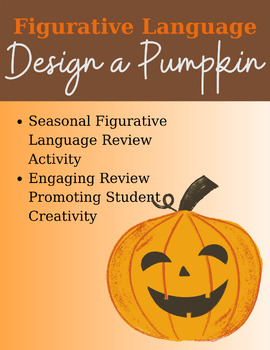 Preview of ELA Autumn Figurative Language Review/Assessment, Design a Pumpkin