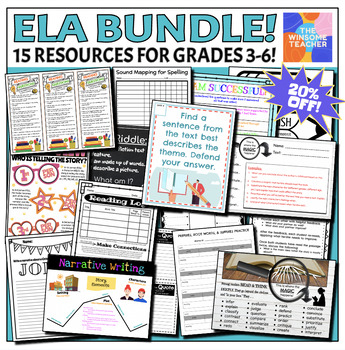 Preview of ELA BUNDLE for Grades 3-6 - Winsome Teacher