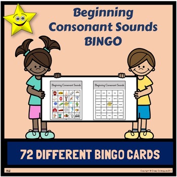 Preview of Beginning Consonant Sounds Bingo Games