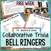 ELA Bell Ringers Free Week - Team Trivia, Puzzles, and Rid