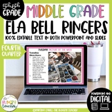 ELA Bell Ringers Middle School Upper Elementary Editable D