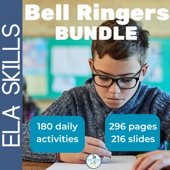 Preview of ELA Bell Ringers - Editable Morning Work for Upper Elementary and Middle School