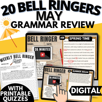 Preview of ELA Bell Ringers Morning Work Language Arts DO NOWS Daily Spring Grammar Review