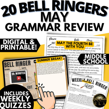 Preview of ELA Bell Ringers Morning Work Language Arts DO NOWS Daily Grammar Review Slides