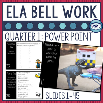 Preview of ELA Bell Work Quarter 1 Digital Version | Distance Learning