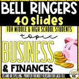 ELA Bell Ringers Questions | Topic: Business | Middle and 