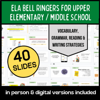 Preview of ELA Bell Ringers / Upper Elementary / Middle School