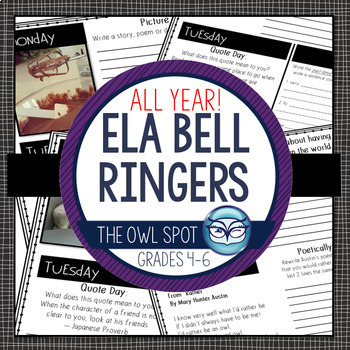 Preview of Bell Ringers for Language Arts Printable Bundle