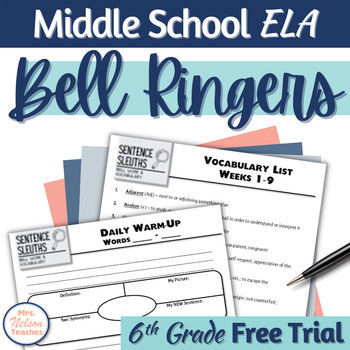 Preview of ELA Vocabulary Bell Ringers | FREE TRIAL