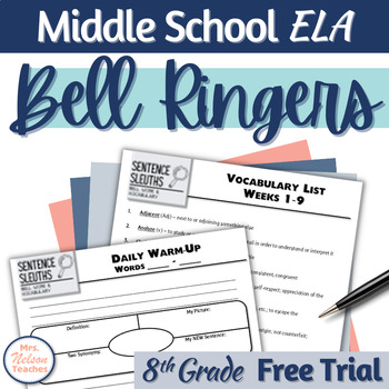 Preview of ELA Vocabulary Bell Ringers | Middle School