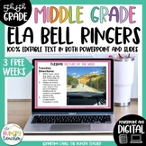 ELA Bell Ringers for Middle School and Upper Elementary | 
