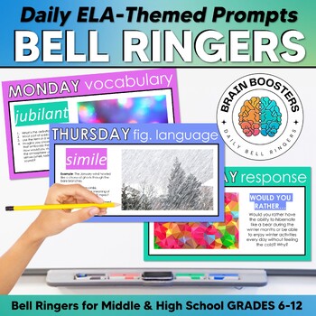 Preview of ELA Bell Ringers for the ENTIRE School Year | Bell Ringer Journal Prompts