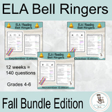 Daily ELA Warm ups, Bell Ringers Worksheets, Fall Daily Re