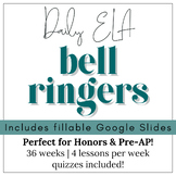 ELA Bellringers for 9th & 10th Grades | Vocab Literary Ter