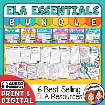 Preview of ELA Best Sellers Standards based Reading & Writing Practice or Assessment bundle