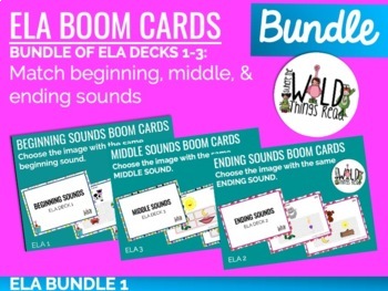 Preview of Phonics Boom Cards Bundle 2: 3 Sets: Match images w/ the same sounds
