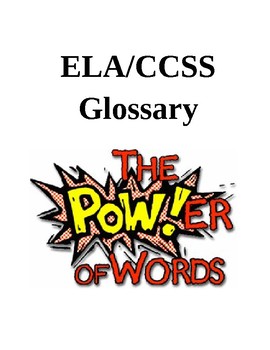 Preview of ELA CCSS Glossary