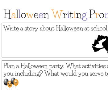 Preview of ELA Center: 8 Halloween Writing Prompts! 