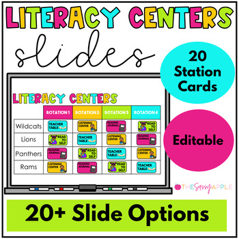 Preview of ELA Center Rotation Slides | Literacy Centers | Small Group Reading Organization