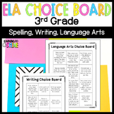 ELA Choice Board | Language Arts, Spelling, Writing