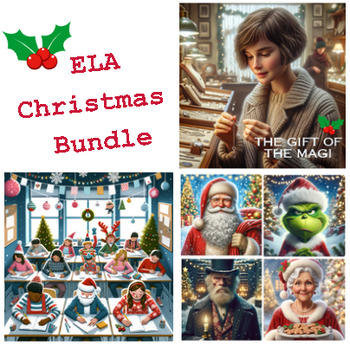 Preview of ELA Christmas Bundle - Short Story, Creative Writing, Informational Texts