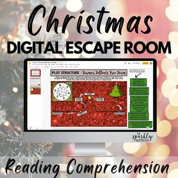 Preview of Christmas ELA Digital Escape Room - Common Core Aligned