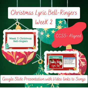 Preview of ELA Christmas Music Lyrics Bell-Ringers Week 2- Digital Resource