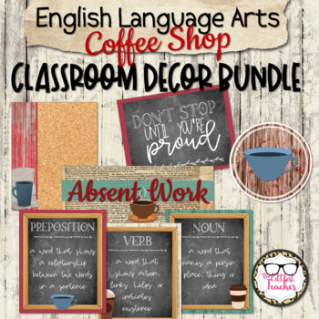 Preview of ELA Classroom Decor Bundle: Coffee Shop Theme