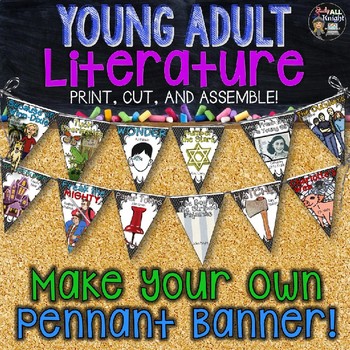 Preview of English Classroom Decor Young Adult Literature: Make Your Own Pennant Banner