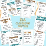 ELA Classroom Posters - Groovy Retro Color Theme