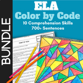 ELA Color by Code Activities BUNDLE | Grammar Review