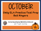 Middle School Bell Ringer -  ELA October Themed Task Cards