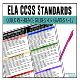 ELA Common Core Quick Reference Guides - Grades K through 12