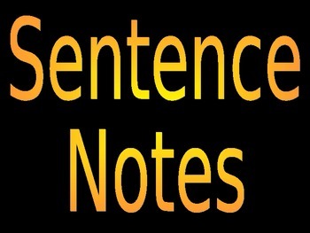 Preview of ELA Common Core Sentence Type Notes (Word & PPT)