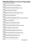 ELA Common Core Simple & Compound Sentences Worksheet