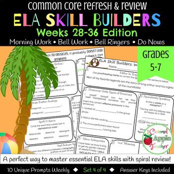 Preview of ELA *Common Core* Skill Builders: Weeks 28-36 Edition {Bell Work/Bell Ringers}