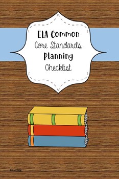 Preview of ELA Common Core Standards Check List Unit Planner