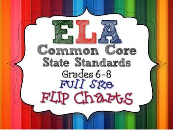 Preview of Ela Common Core Standards: Grades 6-8 Full Size Binder Flip Charts